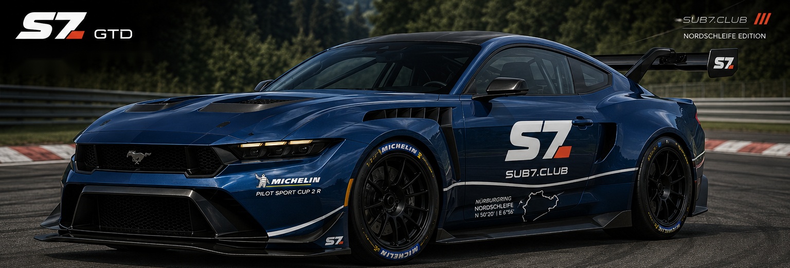 Metallic blue Ford Mustang GTD presented in the SUB7 studio